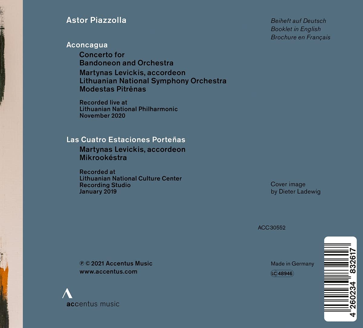 Martynas Levickis 피아졸라: 반도네온과 오케스트라를 위한 협주곡 `아콩카과`, 항구의 사계 (Piazzolla: Aconcagua)