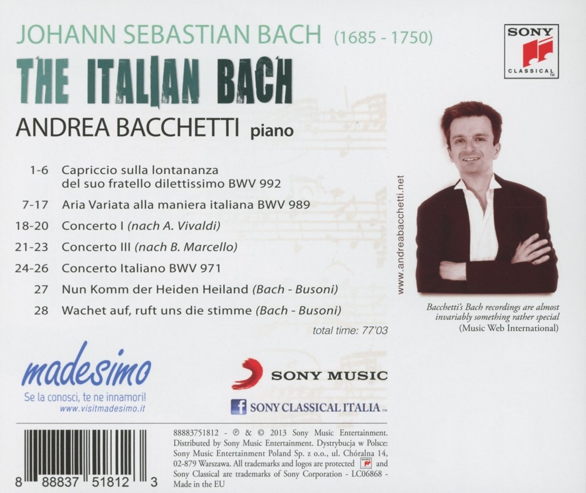 Andrea Bacchtti 바흐: 골드베르크 변주곡 - 안드레아 바케티 (Js Bach : Goldberg Variations)