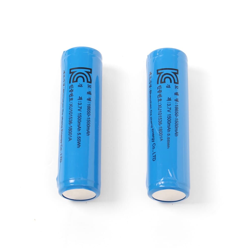 KC인증 18650 배터리 1500mAh 리튬이온 충전지 2p세트