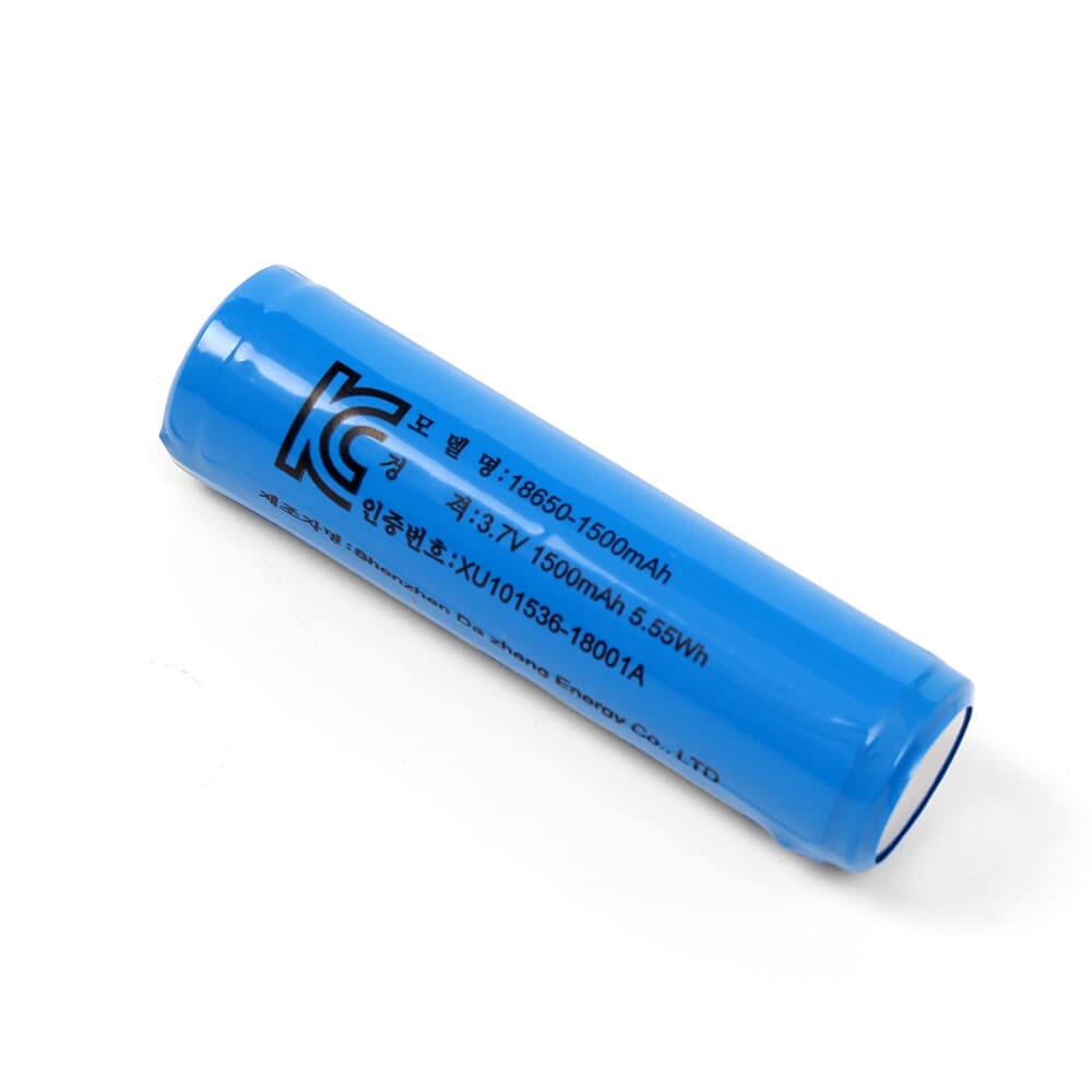 KC인증 18650 배터리 1500mAh 리튬이온 충전지 2p세트