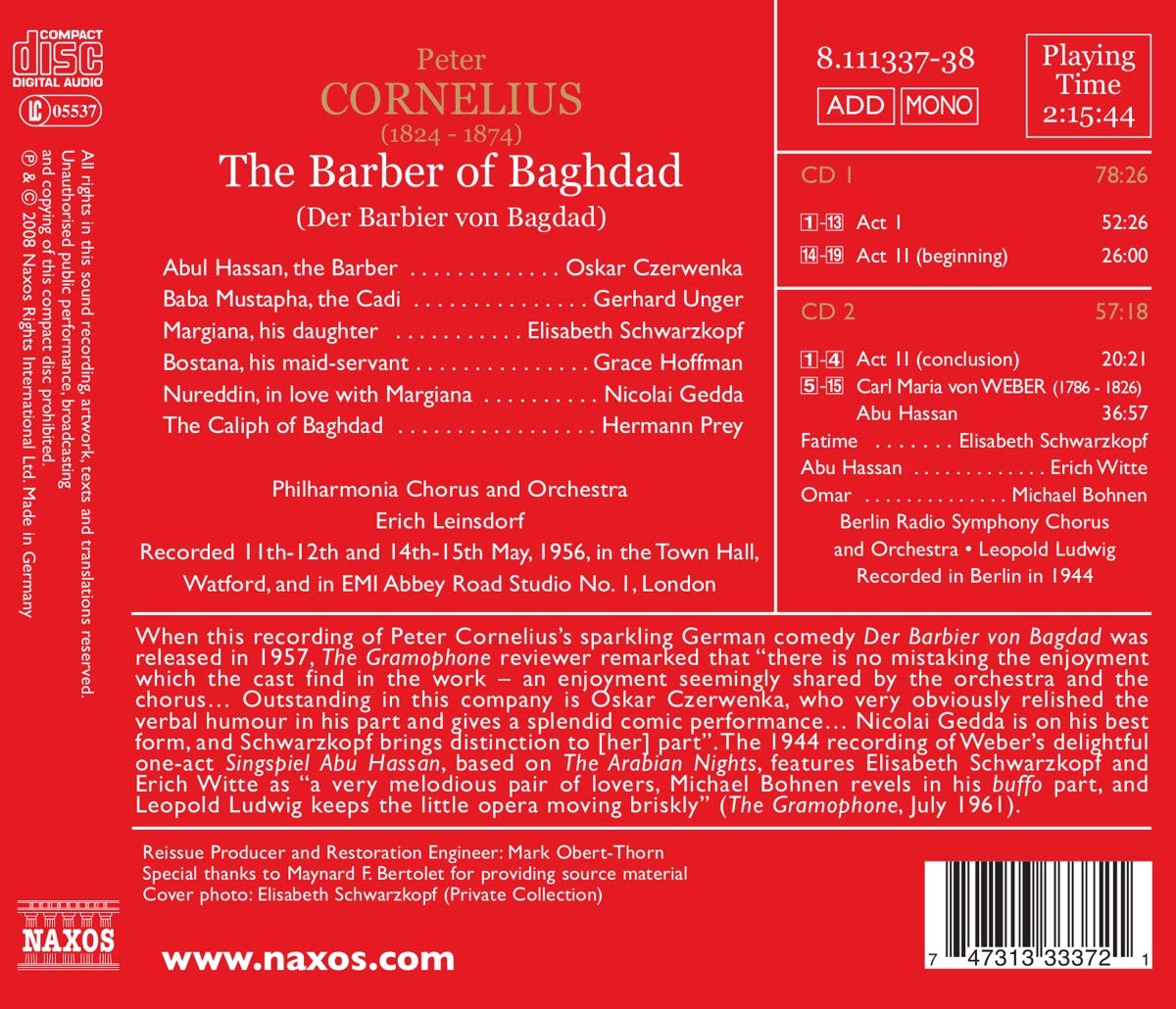 Hermann Prey 코르넬리우스: 바그다드의 이발사 (Cornelius : The Barber Of Baghdad) 