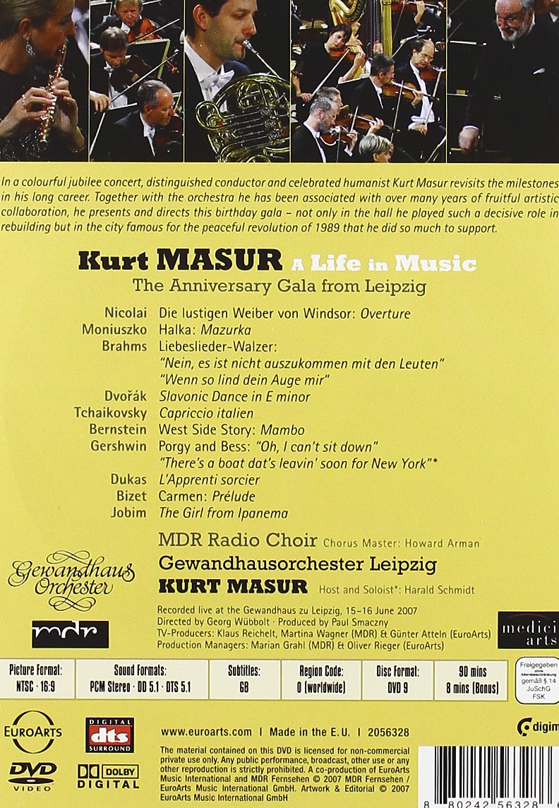 쿠르트 마주어의 80번째 생일기념 라이프치히 갈라 콘서트 (Kurt Masur - A Life in Music: The Anniversary Gala Concert from Leipzig)