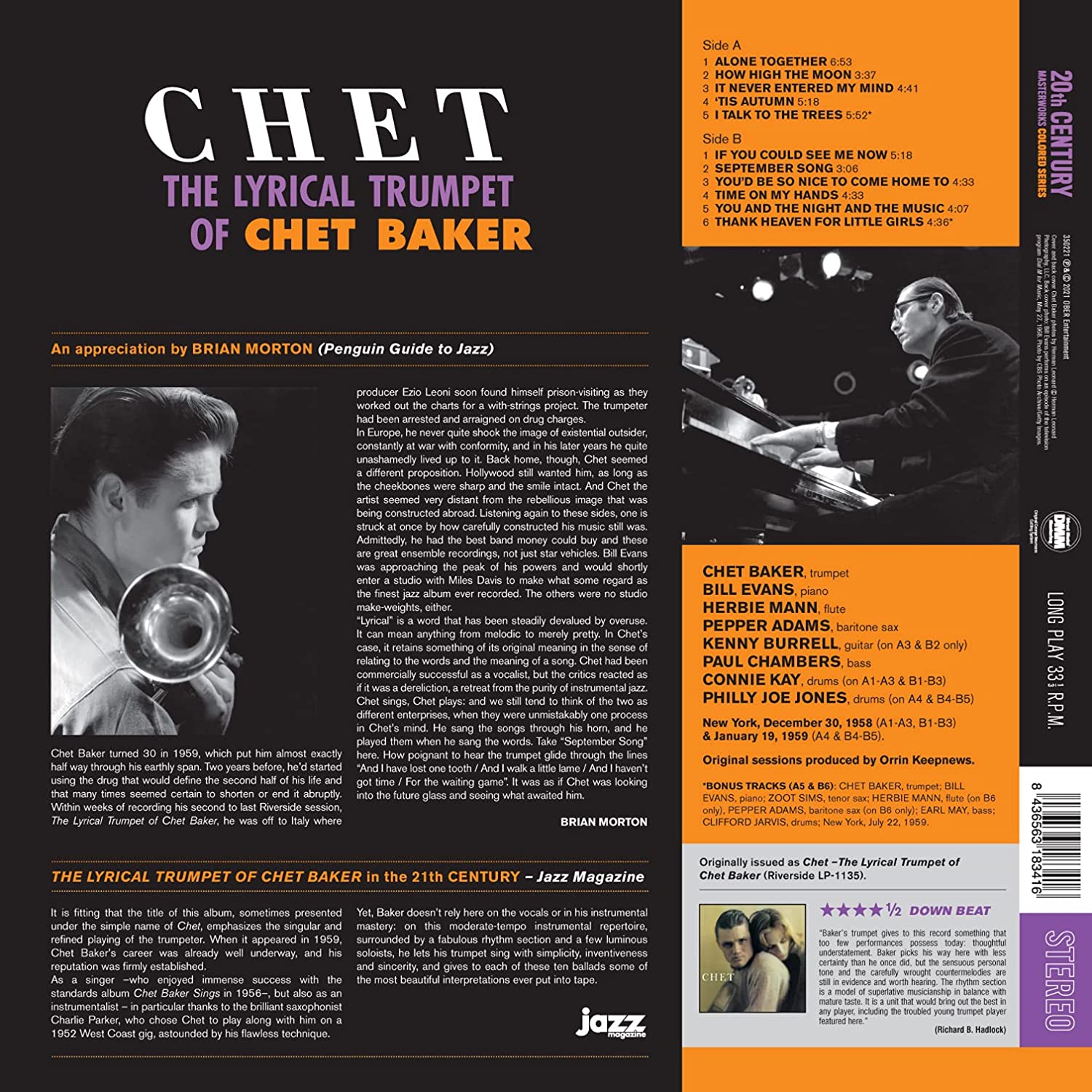 Chet Baker (쳇 베이커) - The Lyrical Trumpet Of Chet Baker [오렌지 컬러 LP] 