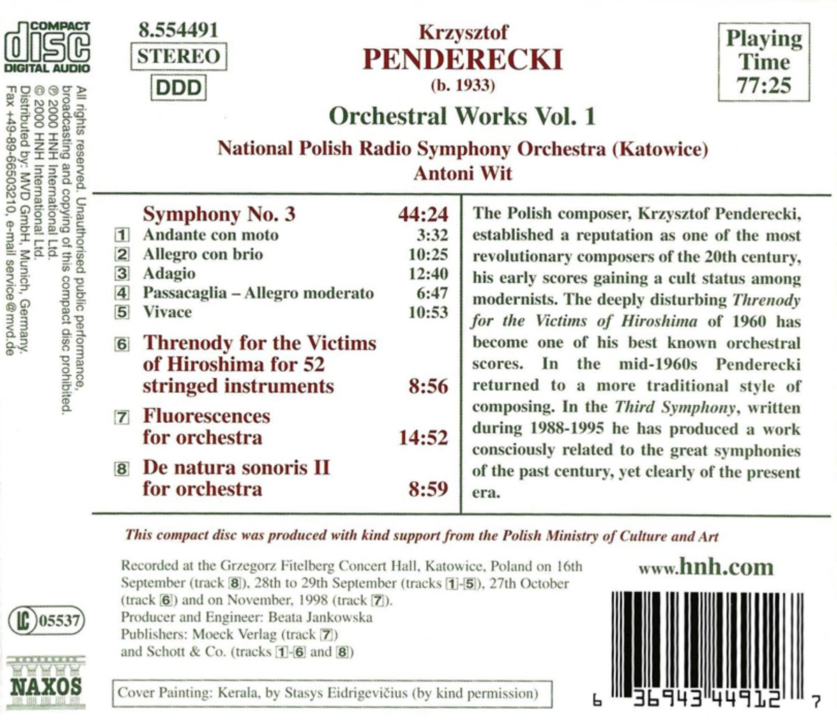 Antoni Wit  펜데레츠키: 교향곡 3번 - 안토니 위트 (Krzysztof Penderecki: Symphony No.3) 