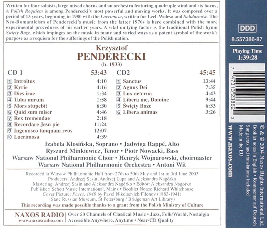 Antoni Wit 펜데레츠키: 폴란드 레퀴엠 (Penderecki: A Polish Requiem) 