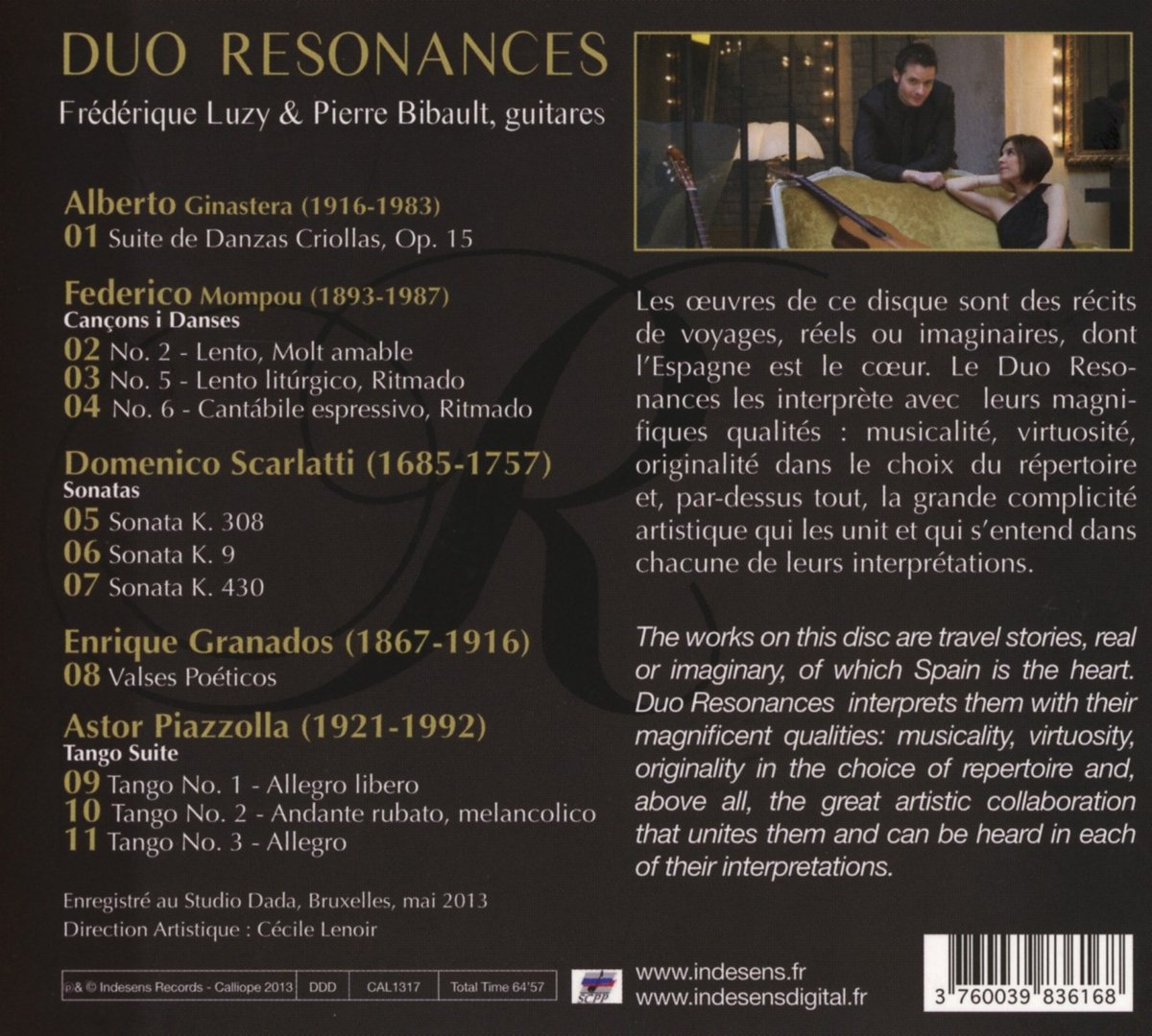 Duo Resonances 피아졸라: 탱고 모음곡 / 히나스테라: 크리오야의 춤 / 그라나도스: 시적인 춤 외 (Piazzolla: Tango Suite / Ginastera: Suite de Danzas Criollas Op.15 / Granados: Valses Poeticos) 