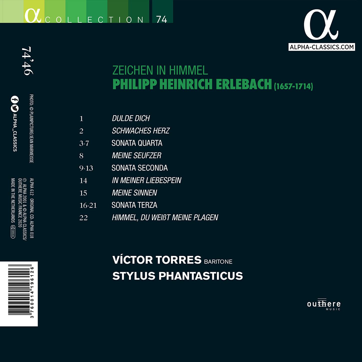 Victor Torres 에를바흐: 현과 통주저음을 위한 소나타, 아리아집 (Philipp Heinrich Erlebach: Sonatas Nos. 2-4 for Violin, Viola da Gamba - Zeichen im Himmel)