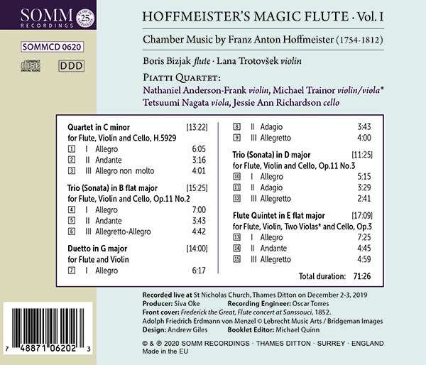 Boris Bizjak 호프마이스터: 마법의 플루트 1집 (Franz Anton Hoffmeister: Magic Flute Vol. 1) 