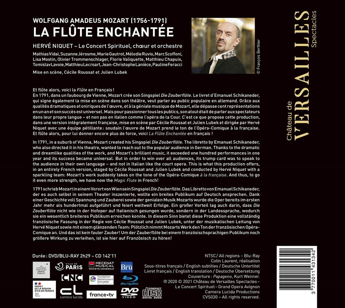 Herve Niquet 모차르트: 마술 피리 (Mozart: Die Zauberflote - Chantee en francais!) 