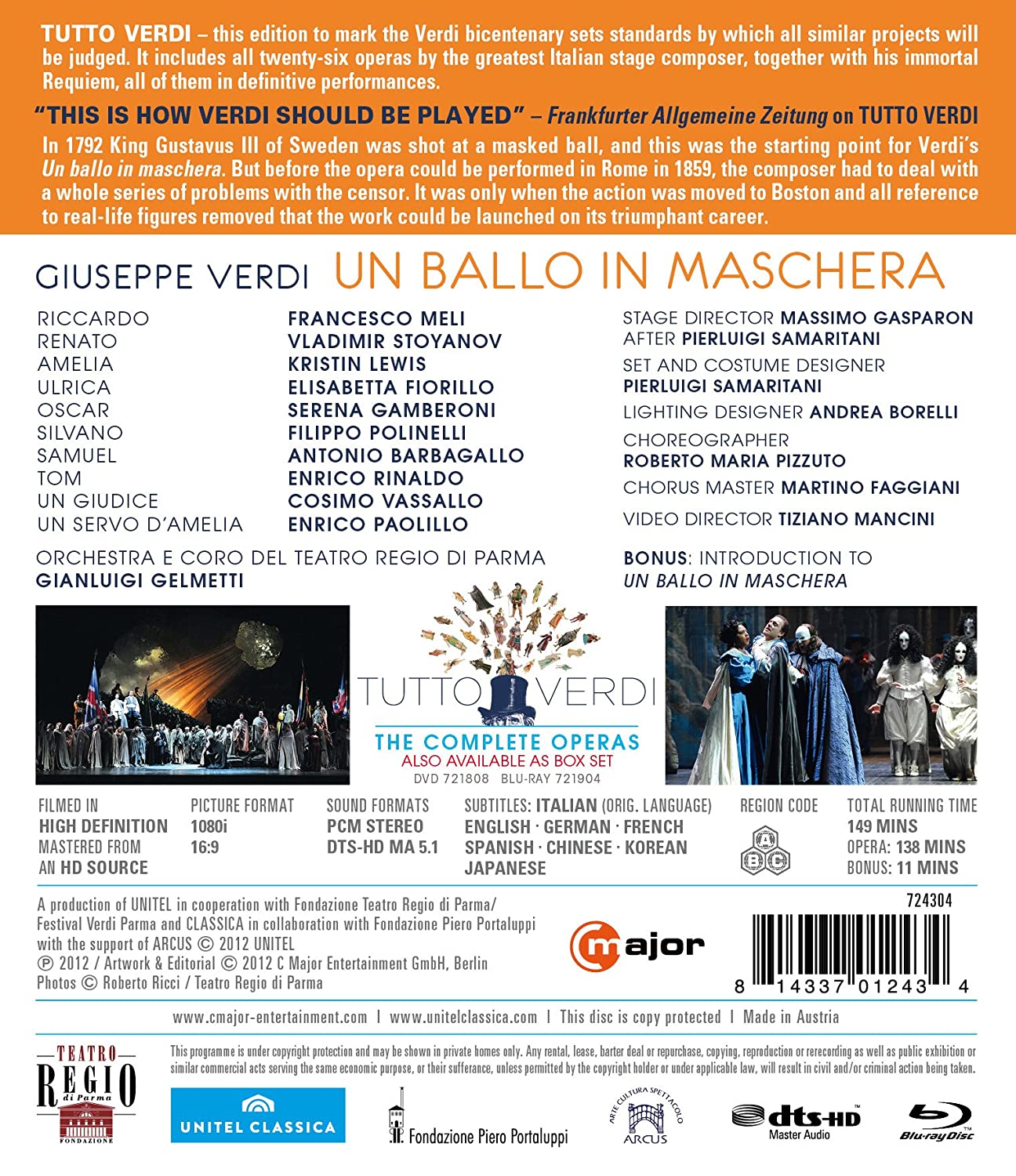 Gianluigi Gelmetti 베르디: 가면무도회 (Verdi: Un Ballo In Maschera) 