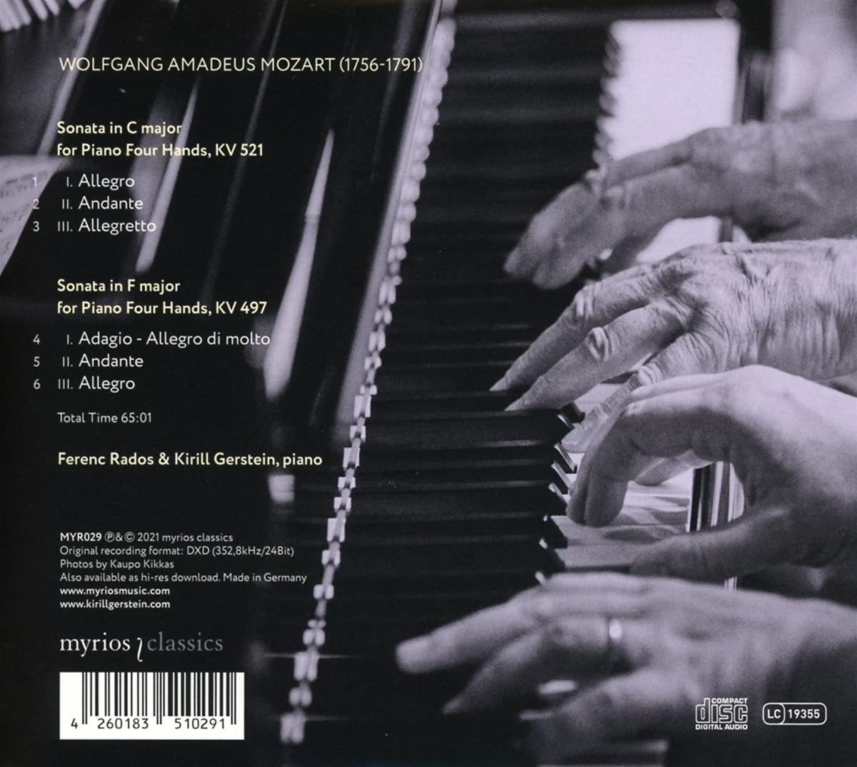 Ferenc Rados / Kirill Gerstein 모차르트: 네 손을 위한 소나타 (Mozart: Sonatas for Piano Four Hands K.521, K.497) 