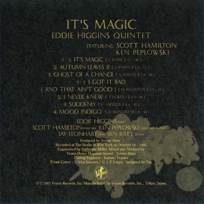 Eddie Higgins Quintet (에디 히긴스 퀸텟) - It's Magic [LP] 