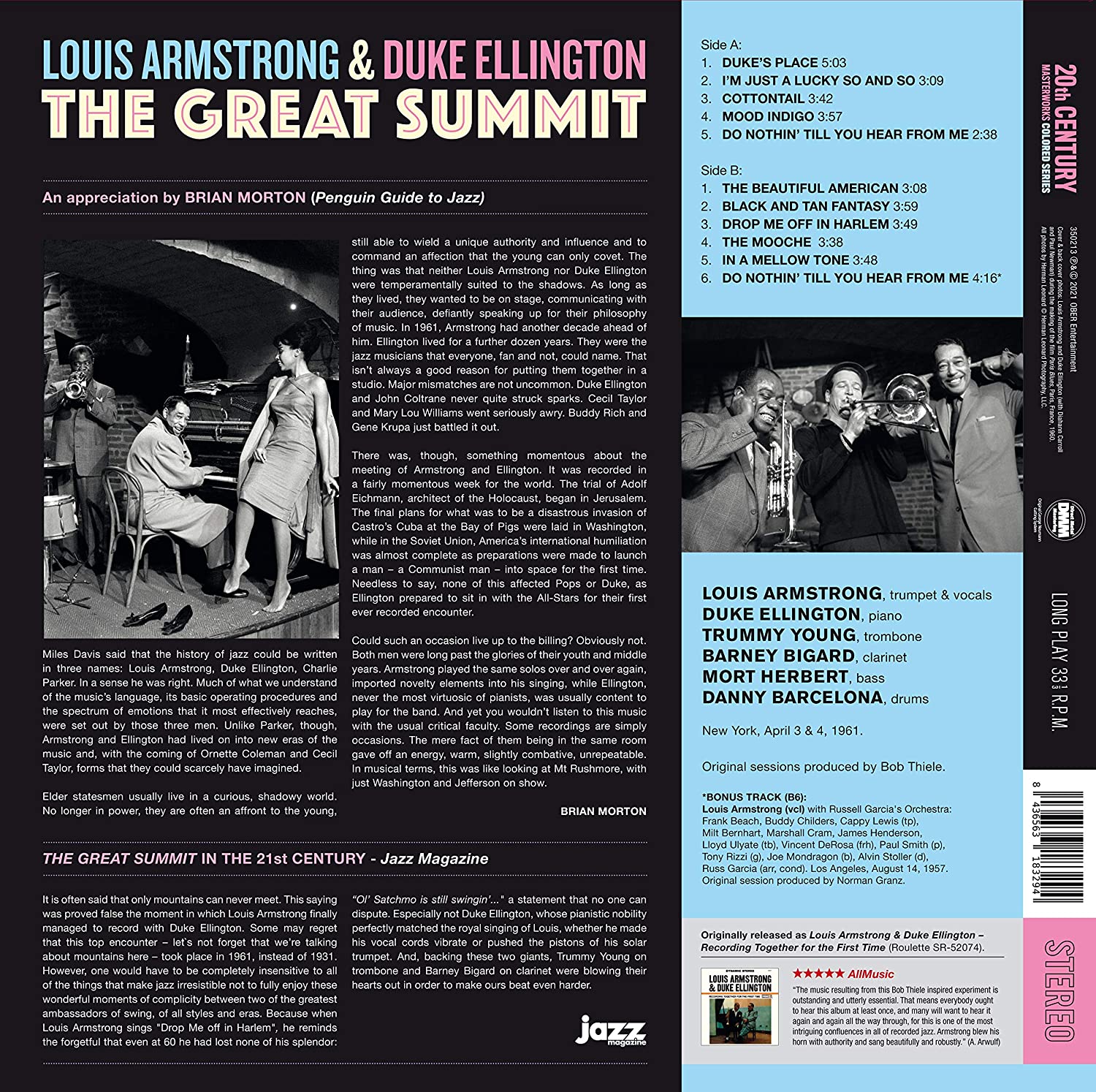 Louis Armstrong / Duke Ellington (루이 암스트롱 / 듀크 엘링턴) - The Great Summit [옐로우 컬러 LP] 