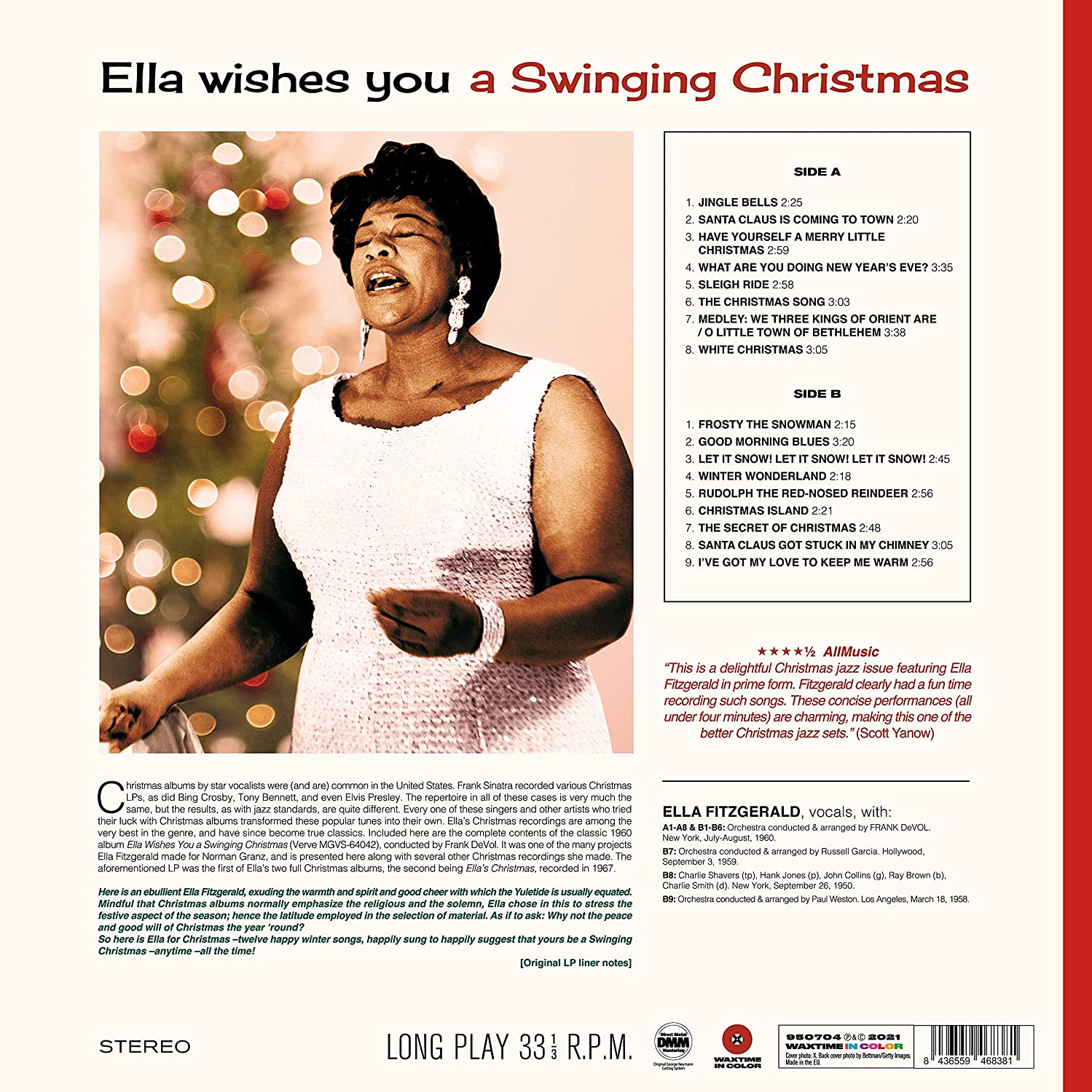 Ella Fitzgerald (엘라 피츠제럴드) - Ella Wishes You A Swinging Christmas [화이트 컬러 LP] 