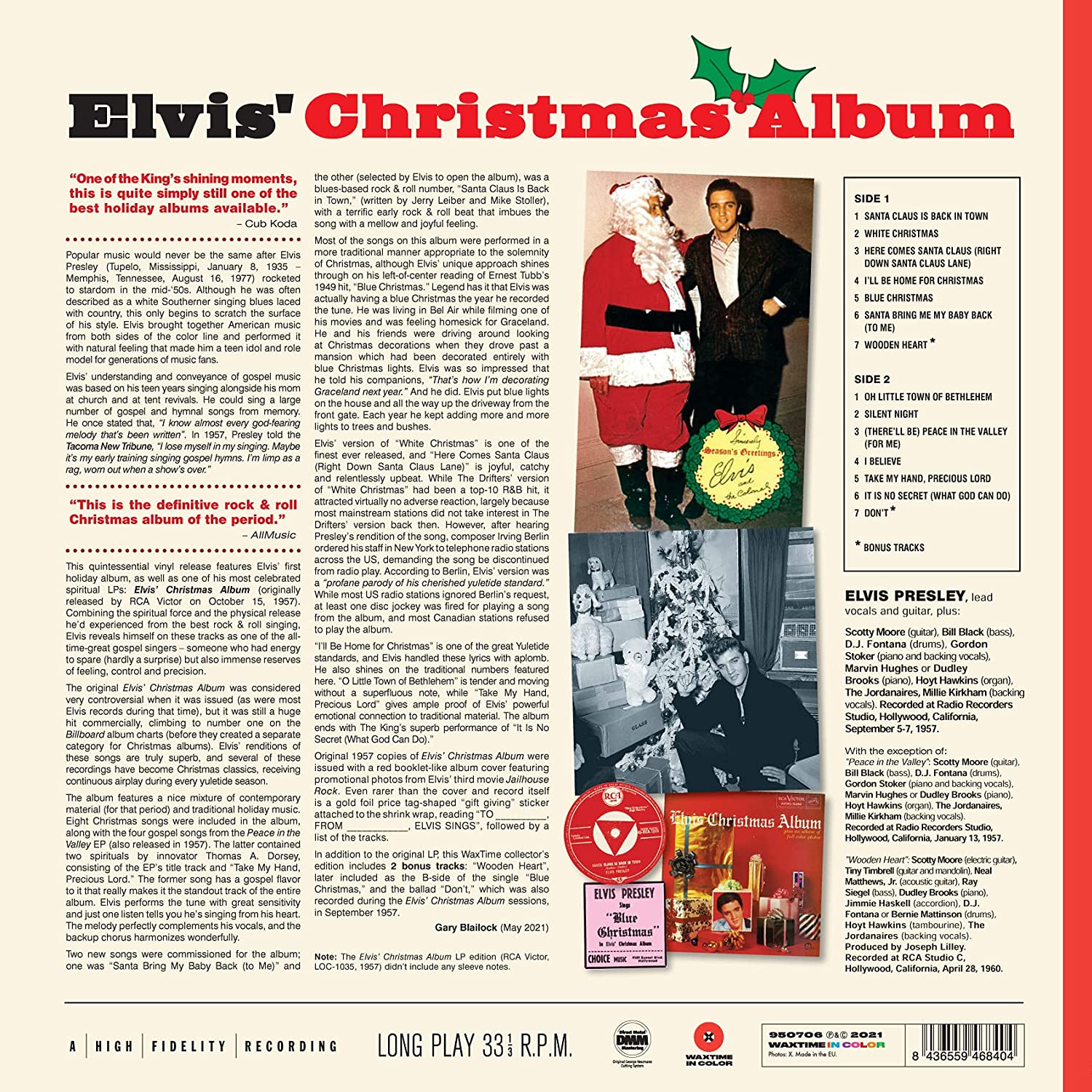 Elvis Presley (엘비스 프레슬리) - Elvis' Christmas Album [화이트 컬러 LP] 