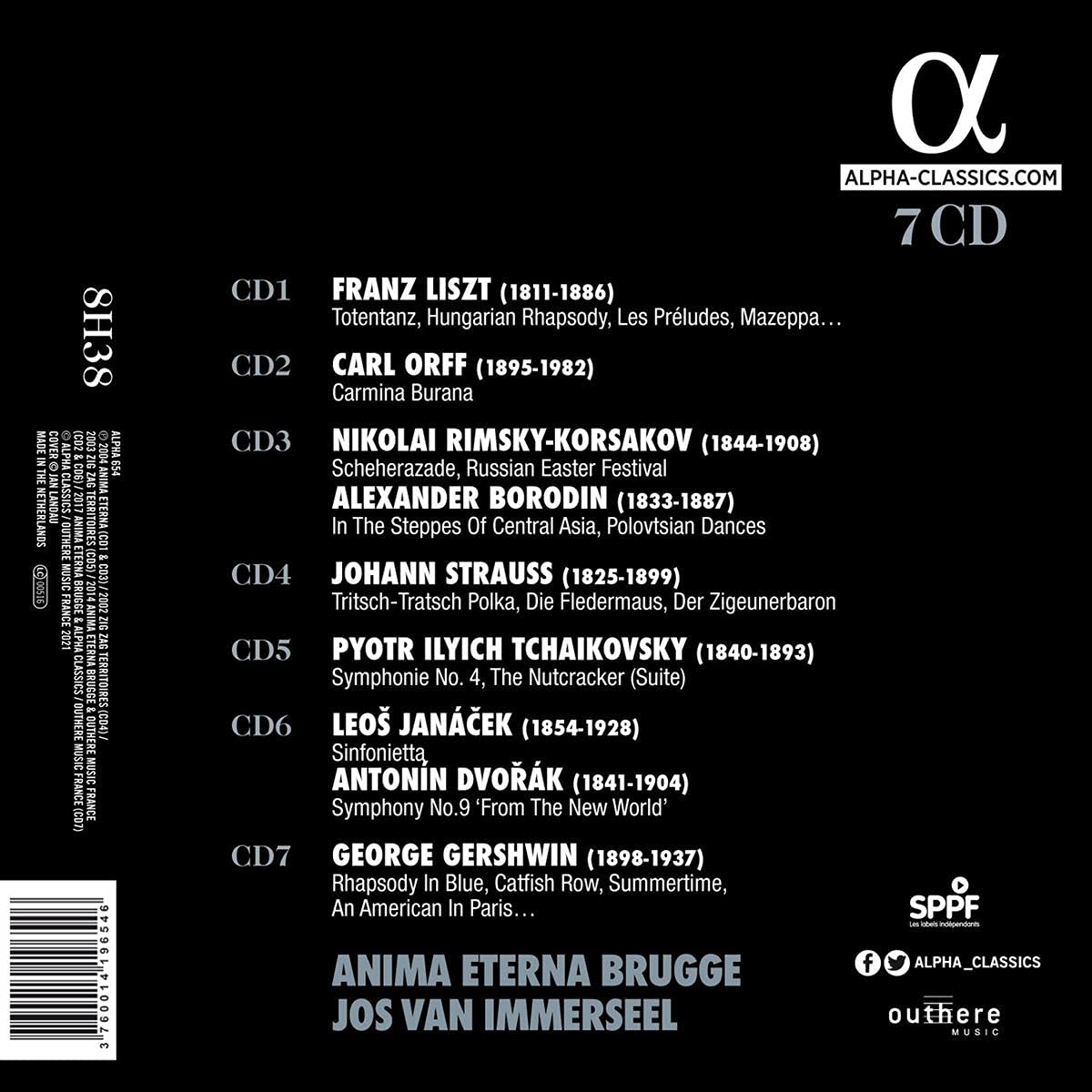조스 반 이머셀 / 아니마 에테르나 - 관현악 명연 박스 세트: 리스트 / 차이코프스키 / 드보르작 외 (Jos van Immerseel / Anima Eterna - Liszt / Tchaikovsky / Dvorak)