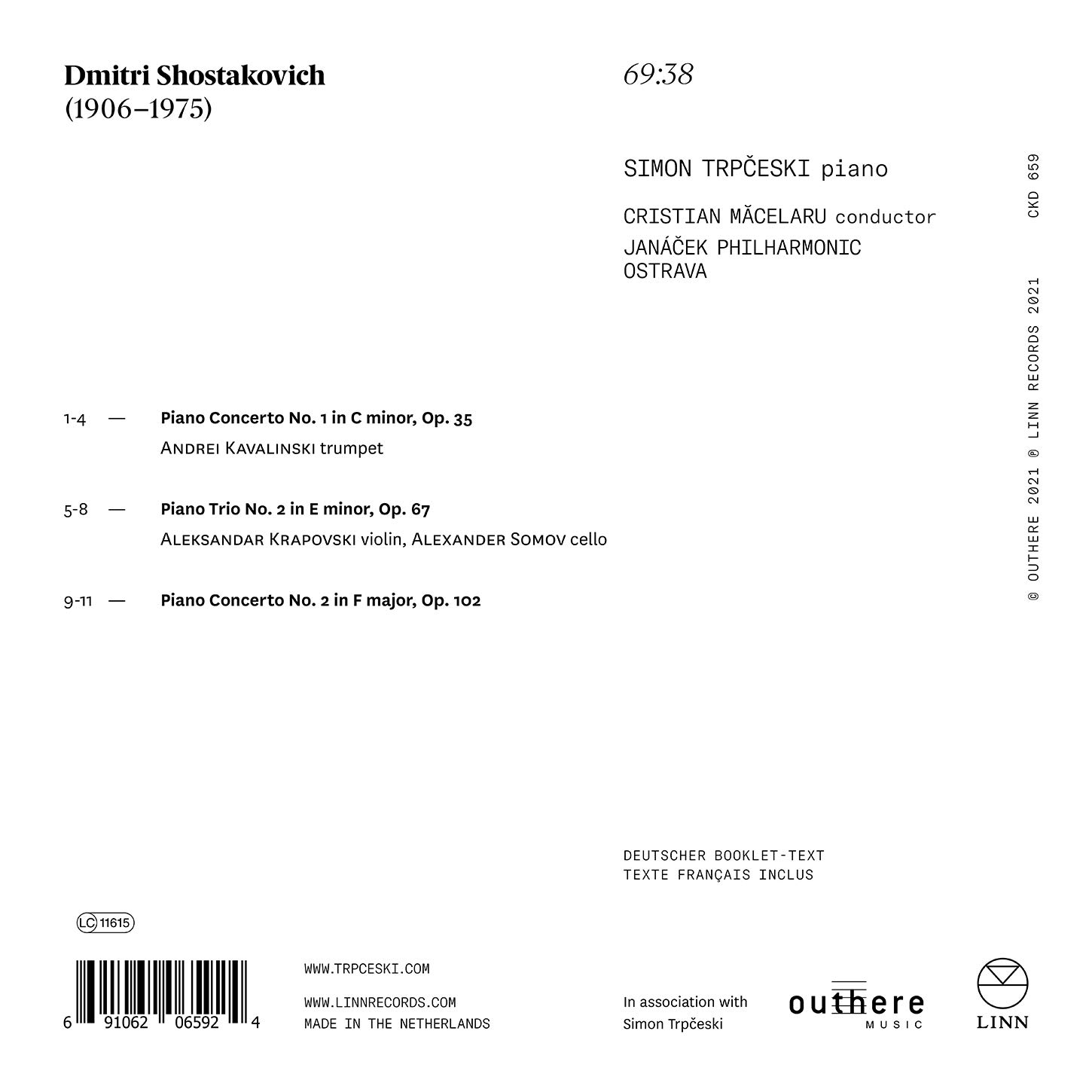 Simon Trpceski 쇼스타코비치: 피아노 협주곡 1, 2번, 피아노 삼중주 2번 (Shostakovich: Piano Concertos, Piano Trio) 