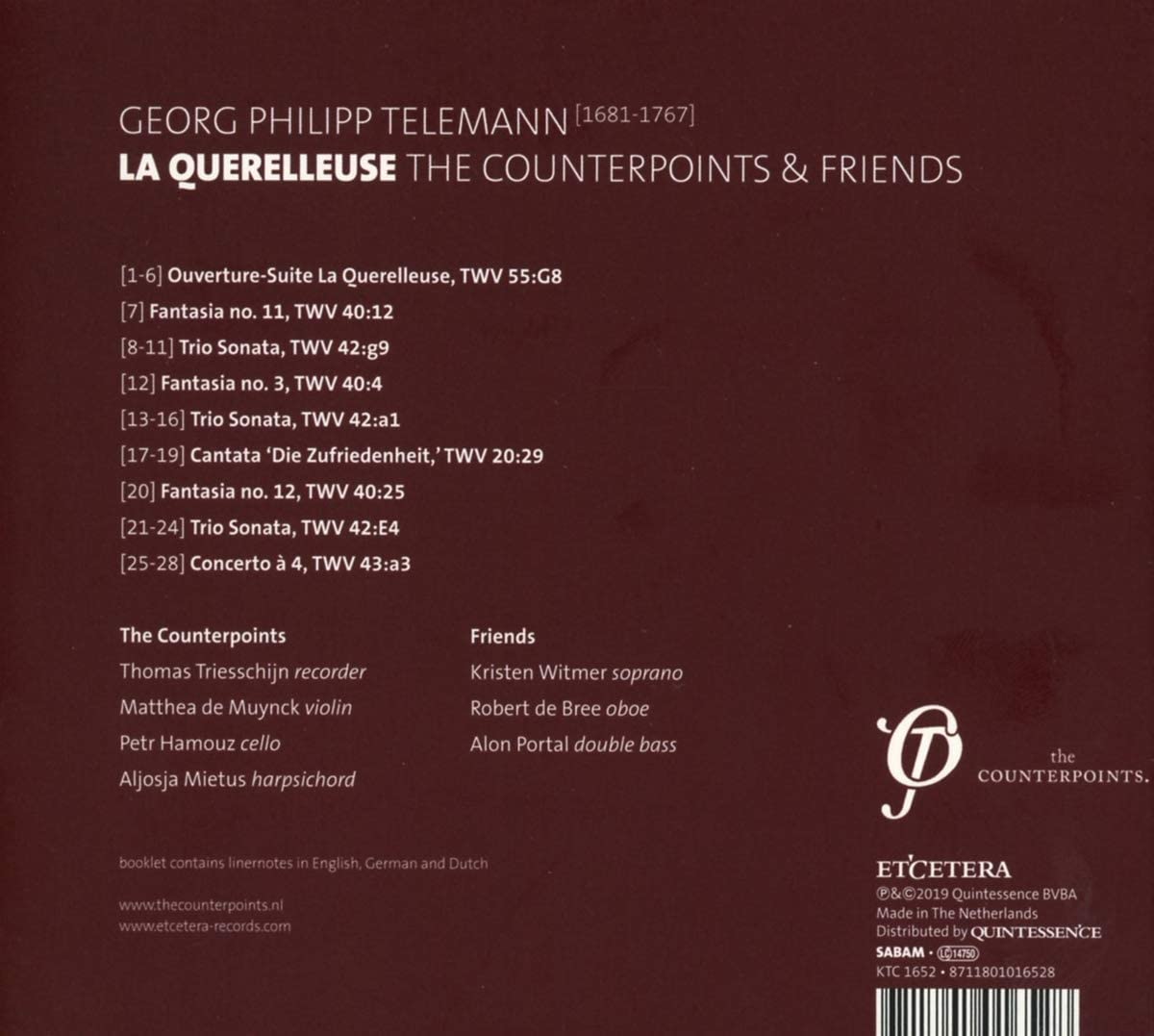 The Counterpoints & Friends - Telemann: La Querelleuse