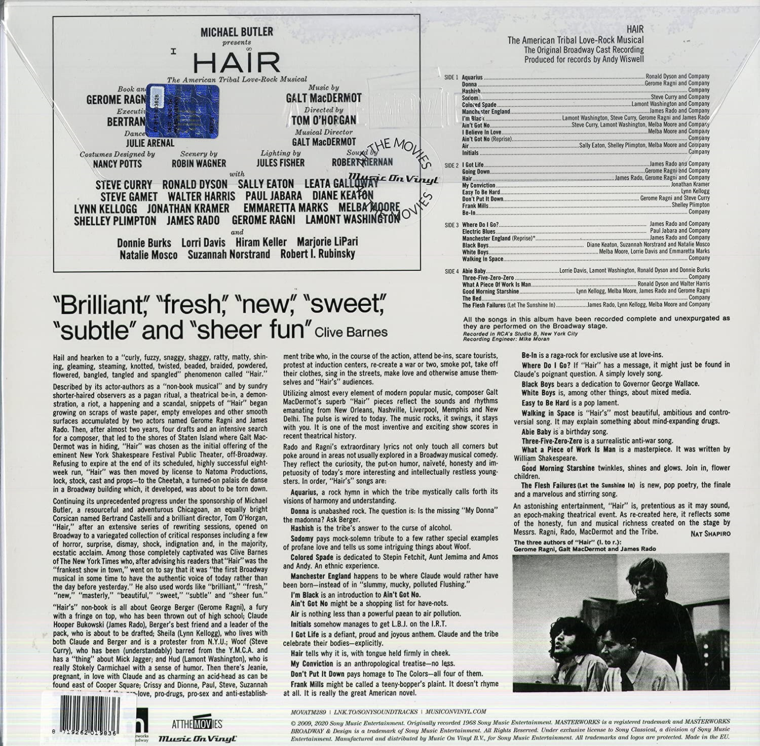 헤어 뮤지컬음악 (Hair - The American Tribal Love : Rock Musical OST) [2LP] 