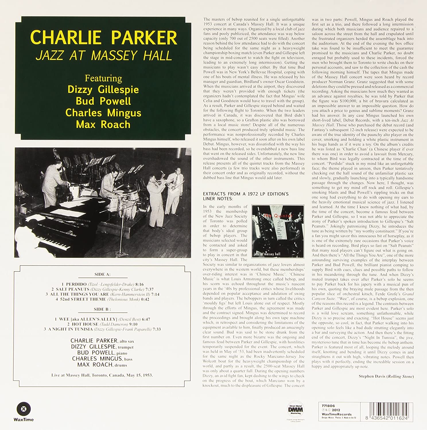 Charlie Parker (찰리 파커) - Jazz At Massey Hall [LP]