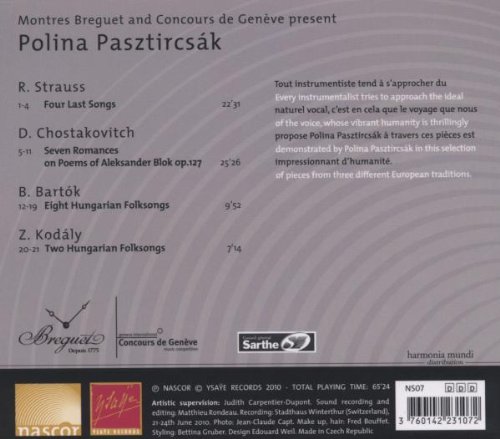 Polina Pasztircsak 슈트라우스: 네 개의 마지막 노래 / 바르톡: 8개의 헝가리 민요 외 (Strauss: Vier Letzte Lieder / Bartok: Eight Hungarian Folksongs) 