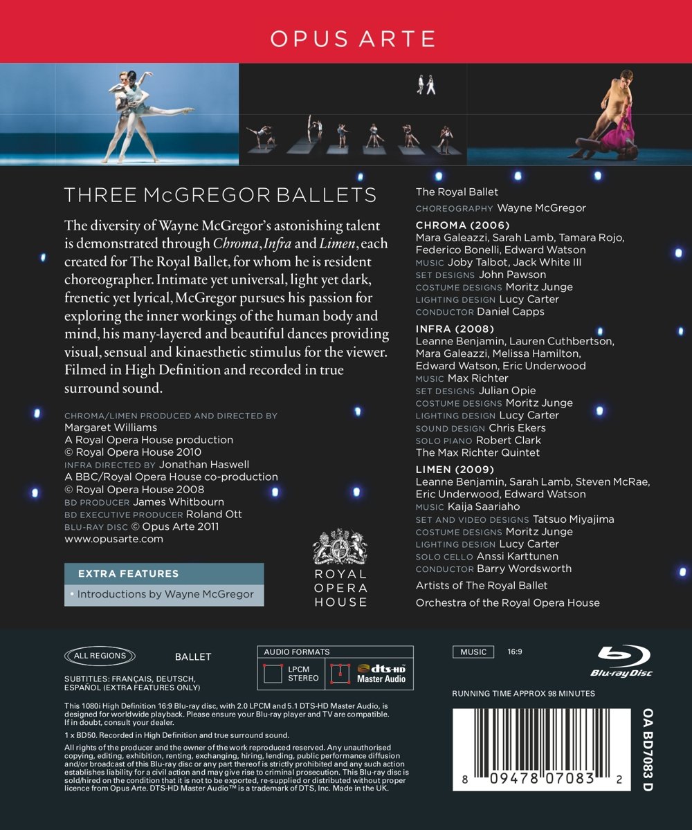 웨인 맥그리거의 세 가지 발레 (Wayne McGregor - Three Ballets : Chroma / Infra / Limen - The Royal Ballet)