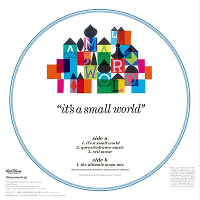 도쿄 디즈니랜드 - 인기 어트랙션 '잇츠 어 스몰 월드' 테마음악 (Tokyo Disneyland - "It's a Small World" OST by Richard M.Sherman / Robert B.Sherman) [픽쳐디스크 LP] 