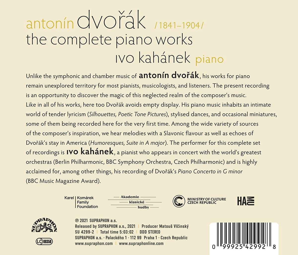 Ivo Kahanek 드보르작: 피아노 작품 전곡 (Dvorak: The Complete Piano Works) 