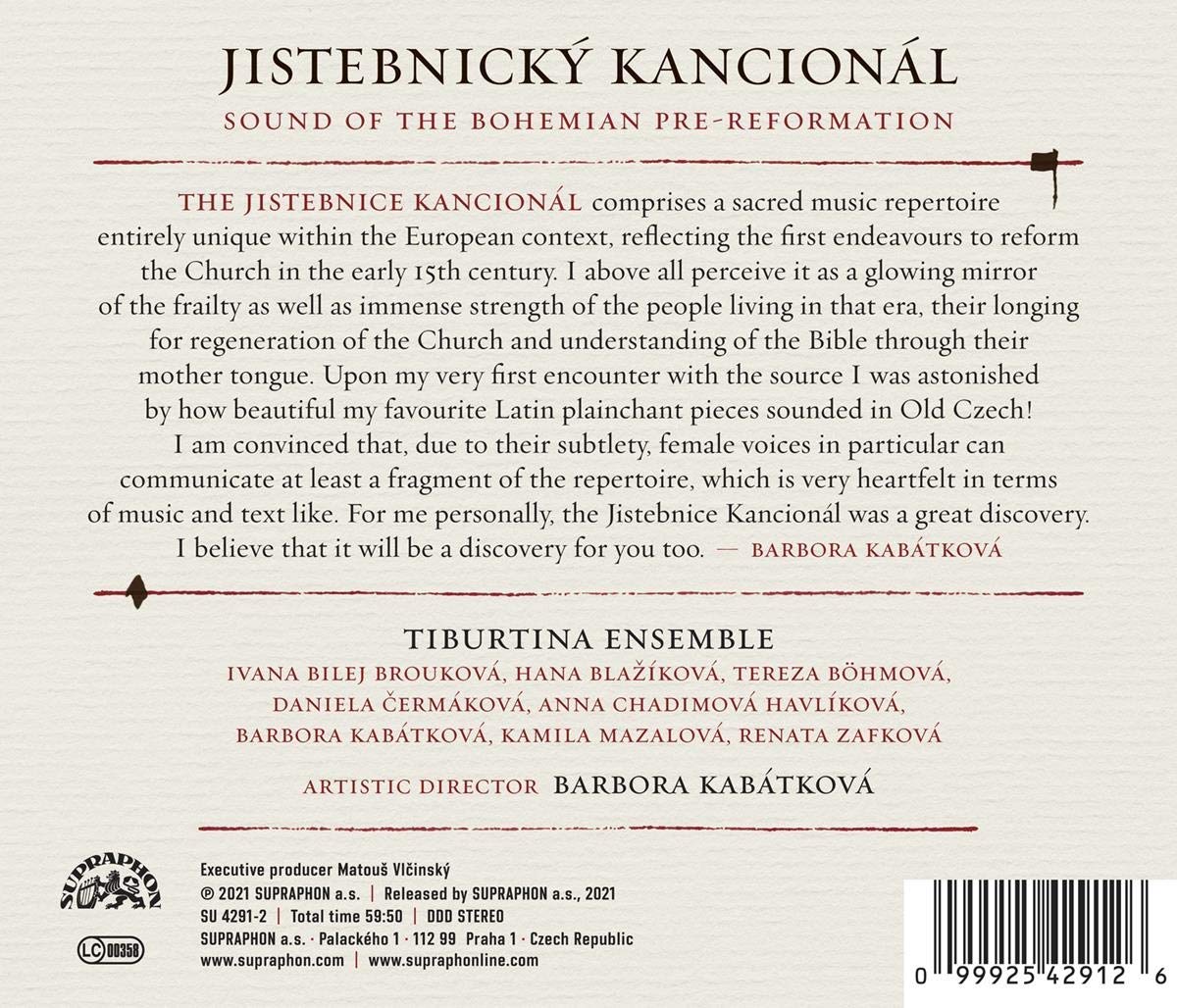 Tiburtina Ensemble 종교개혁 이전 보헤미아의 음악 (Jistebnicky Kancional - Sound of the Bohemian Pre-Reformation) 