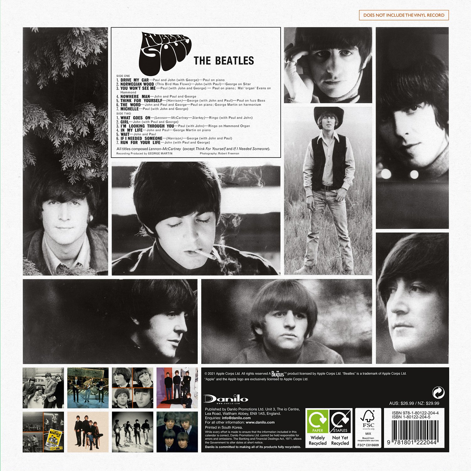 비틀즈 (The Beatles) - 2022년 벽걸이 캘린더 콜렉터스 에디션 - 레코드 슬리브 캘린더 (The Official Beatles Collector's Edition Record Sleeve Calendar 2022) 