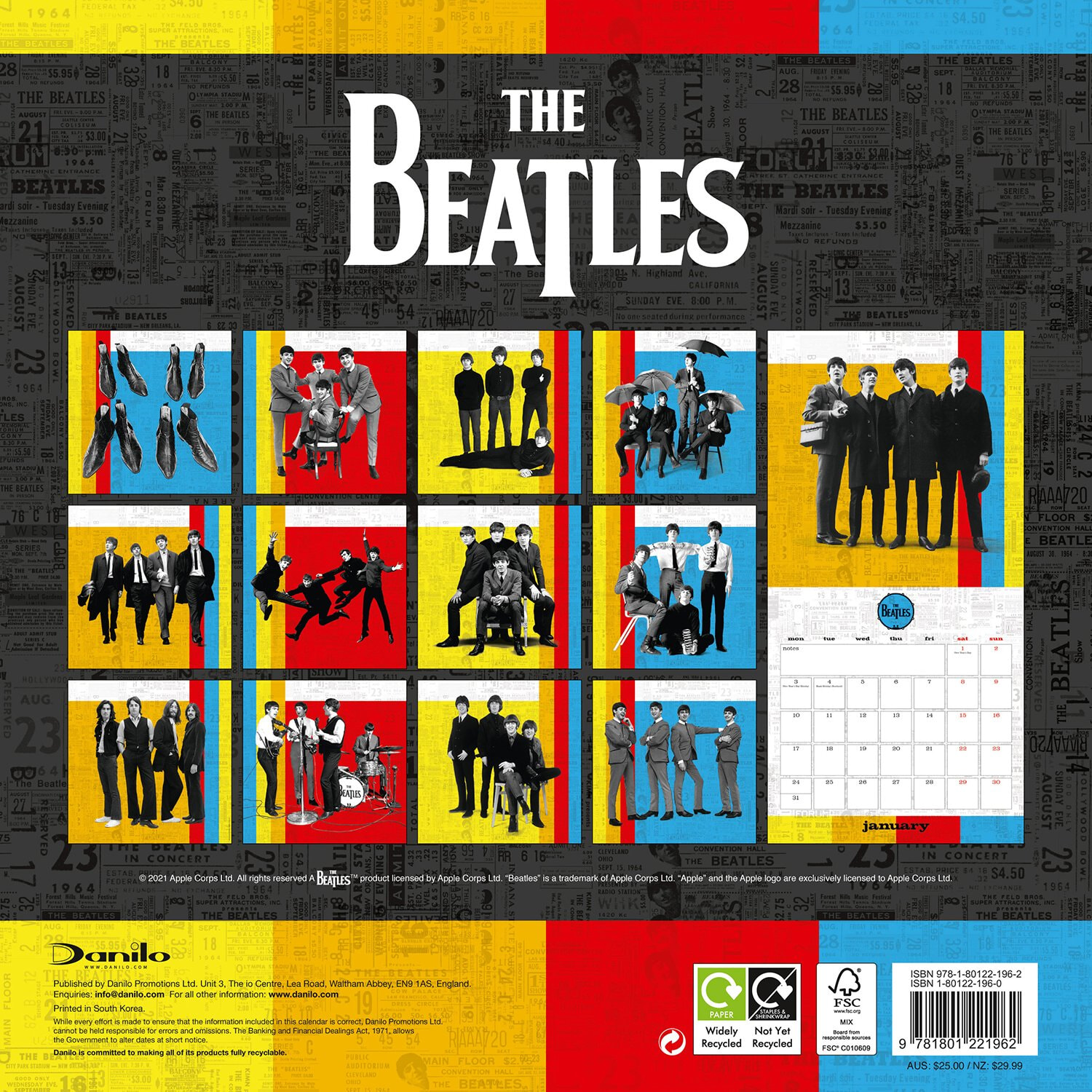 비틀즈 (The Beatles) - 2022년 벽걸이 캘린더 (Official The Beatles 2022 Calendar) 