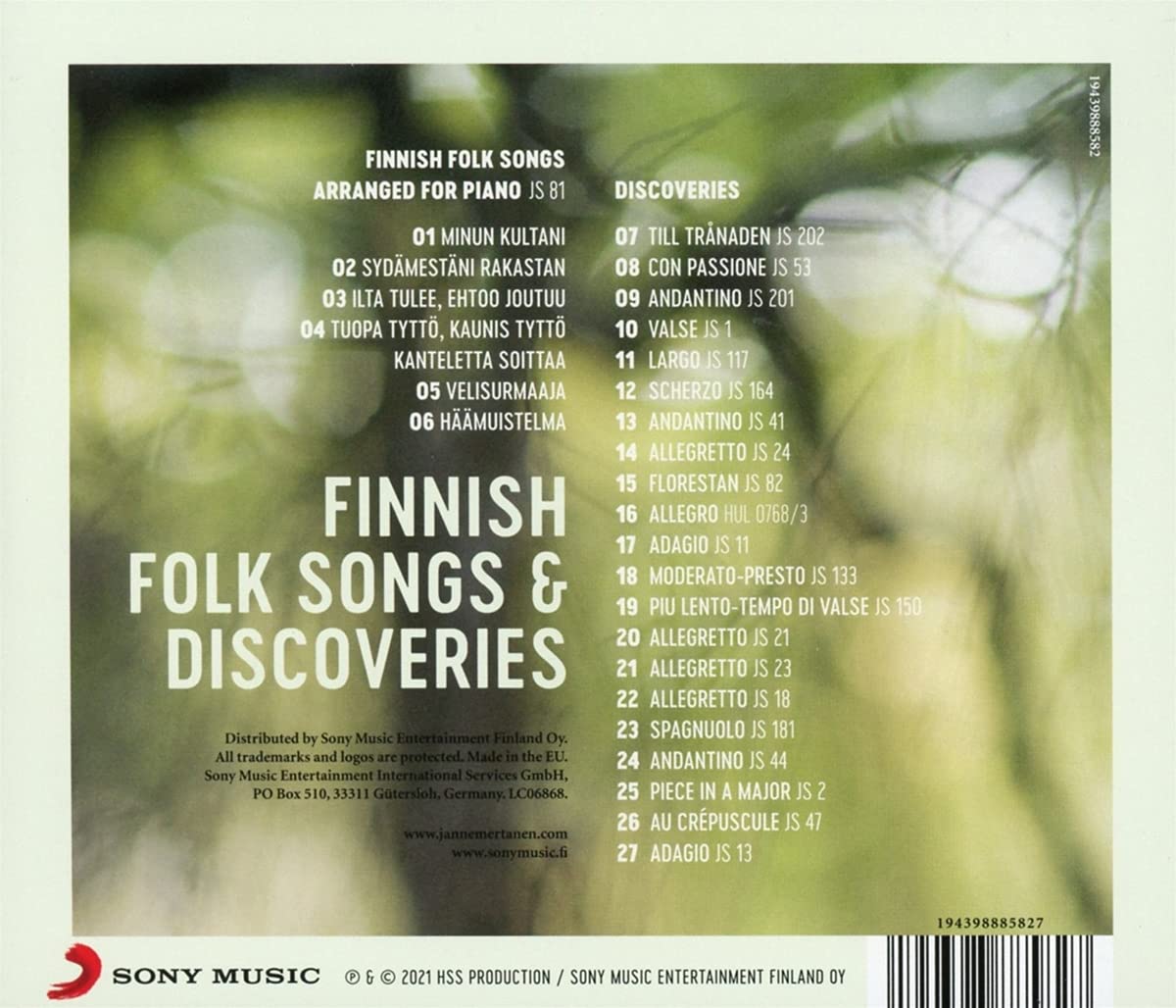 Janne Mertanen 시벨리우스: 피아노로 편곡한 핀란드 민요 모음집 (Sibelius: Finnish Folk Songs & Discoveries) 