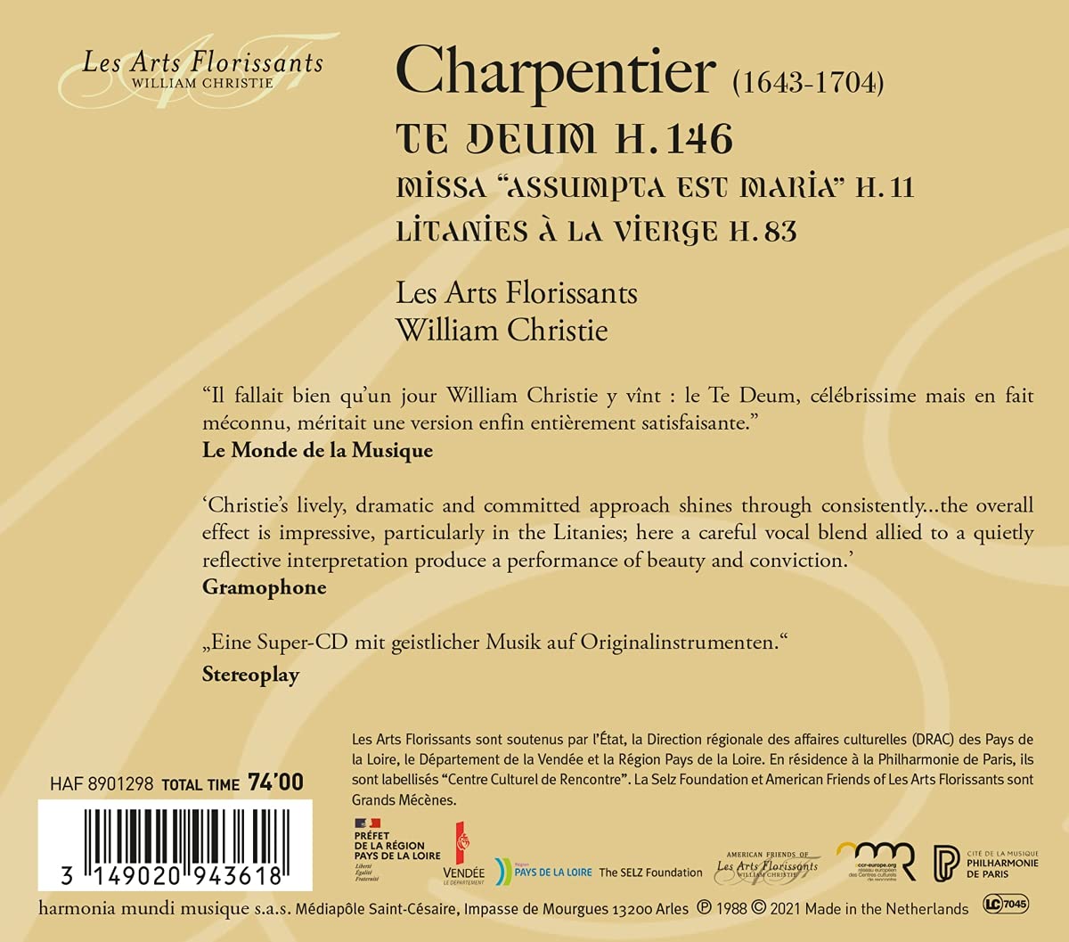 William Christie 샤르팡티에: 테 데움 (Charpentier: Te Deum H146) 