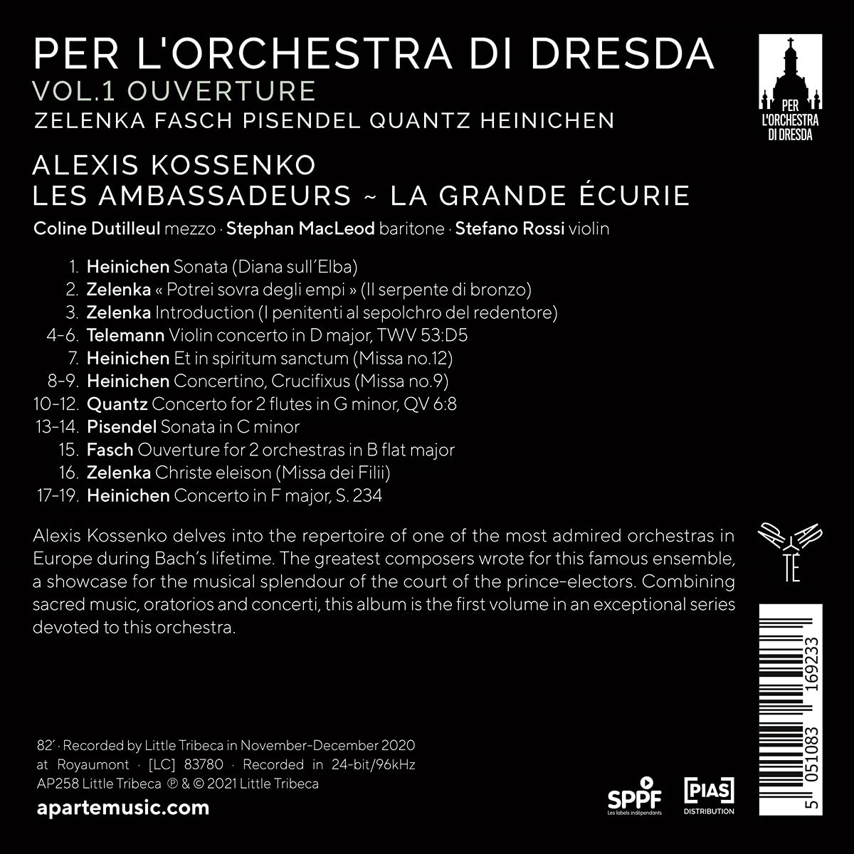 Alexis Kossenko 드레스덴 오케스트라를 위한 1집 - 서곡 (Per l'Orchestra Di Dresda: Vol.1 - Ouverture)