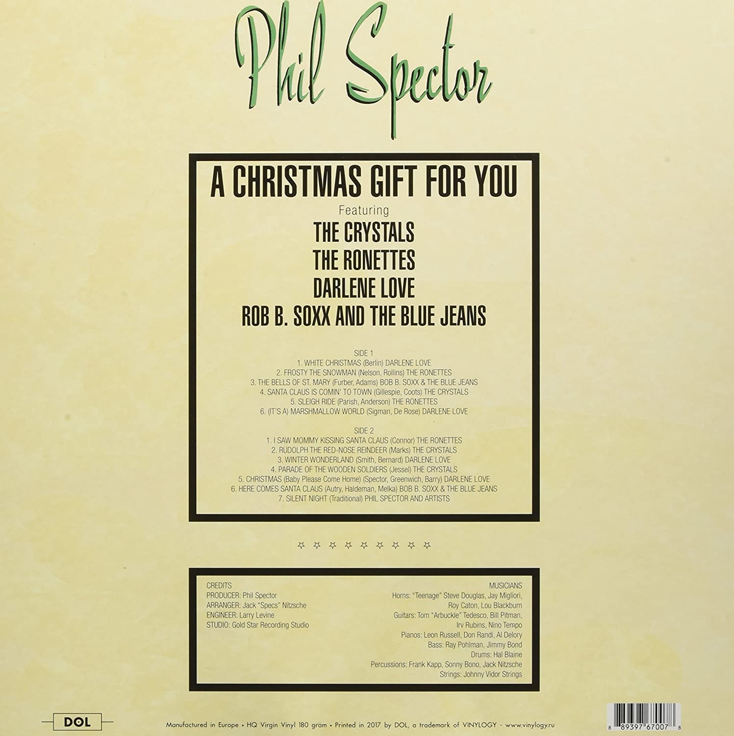 필 스펙터 크리스마스 앨범 (The Phil Spector Christmas Album - A Christmas Gift For You) [픽쳐디스크 LP] 