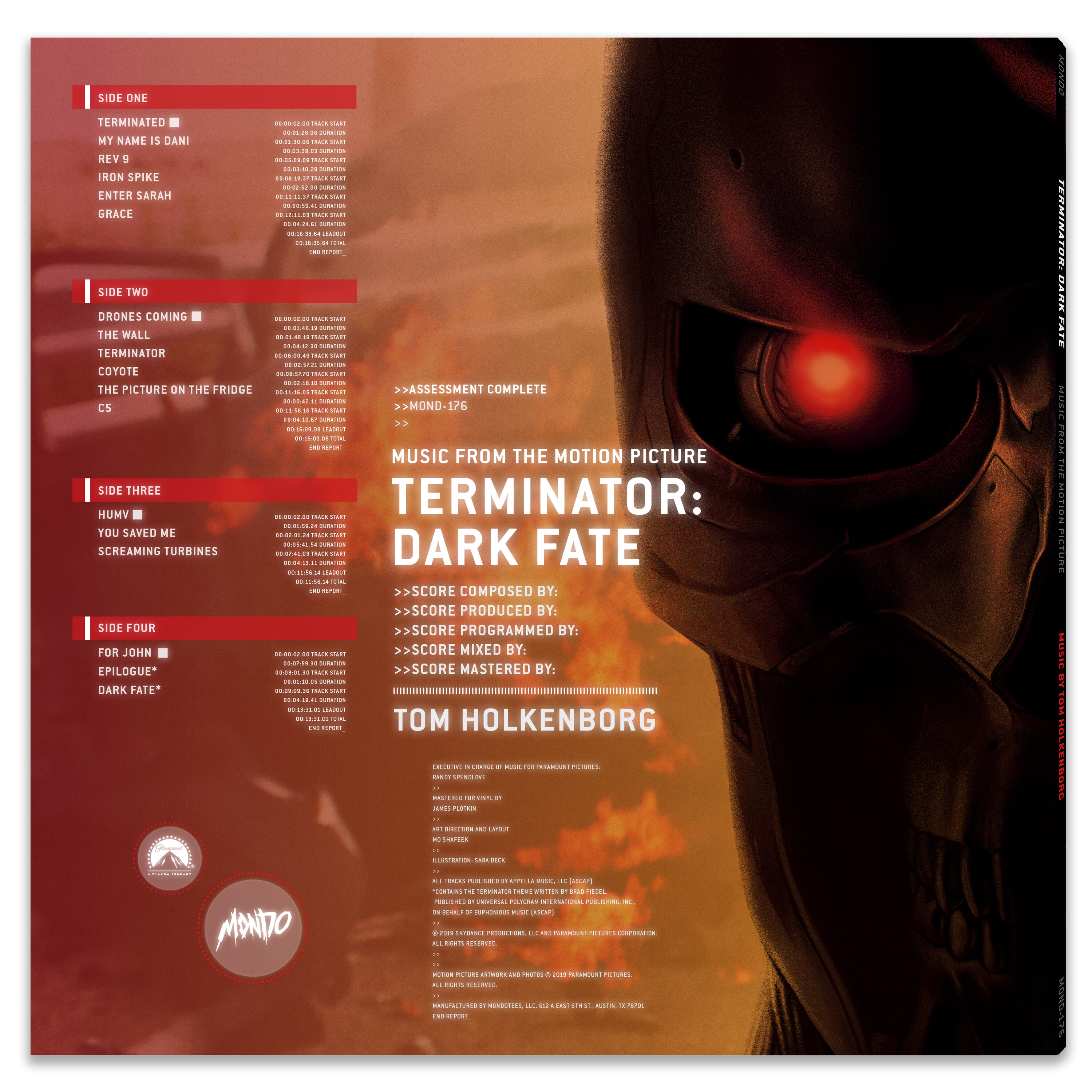 터미네이터: 다크 페이트 영화음악 (Terminator: Dark Fate OST by Tom Holkenborg (Junkie XL)) [2LP] 