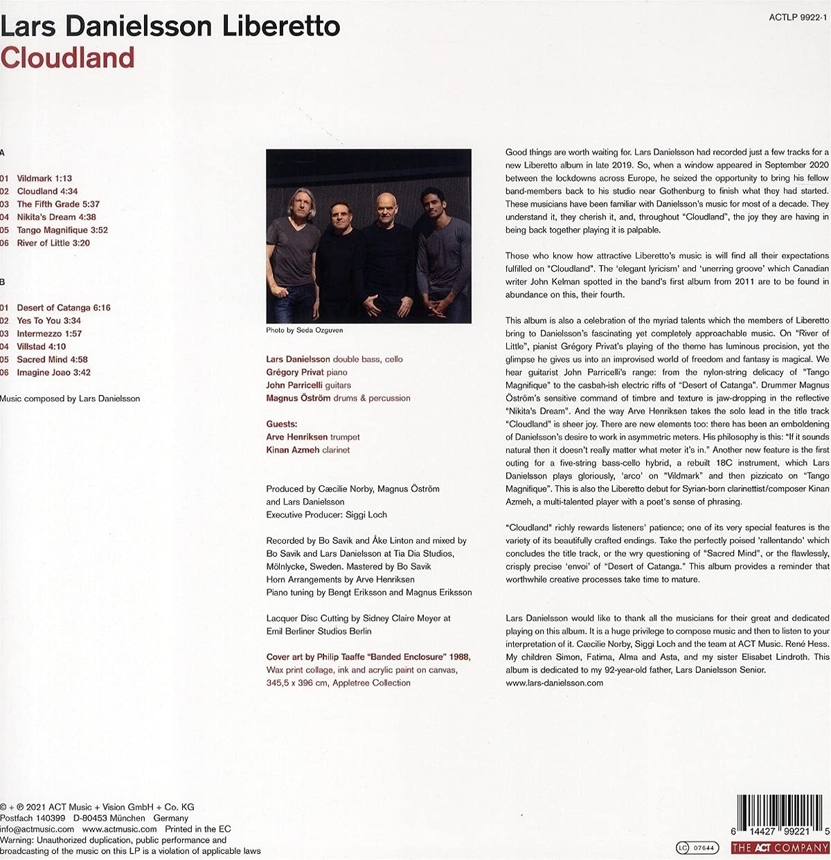 Lars Danielsson (라스 다니엘손) - Liberetto : Cloudland [LP] 