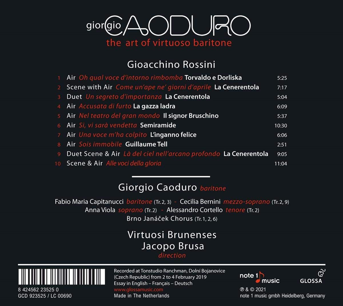 Giorgio Caoduro 비르투오소 바리톤의 예술 - 로시니 아리아집 (The art of virtuoso baritone - Rossini's Arias)