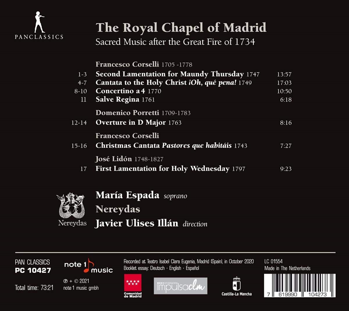 Maria Espada 코르셀리 / 포레티 / 리돈: 교회 음악 작품들 (Corselli / Porretti / Lidon: The Royal Chapel of Madrid) 