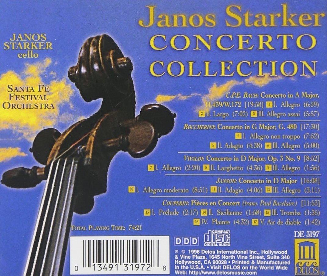 Janos Starker C.P.E.바흐 / 보케리니 / 비발디 외: 첼로 협주곡집 - 야노스 슈타커 (C.P.E.Bach / Boccherini / Vivaldi: Cello Concerto Collection)