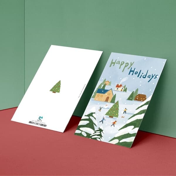 [크리스마스카드] XHH3004-HAPPY HOLIDAYS 성탄절 캘리그라피카드