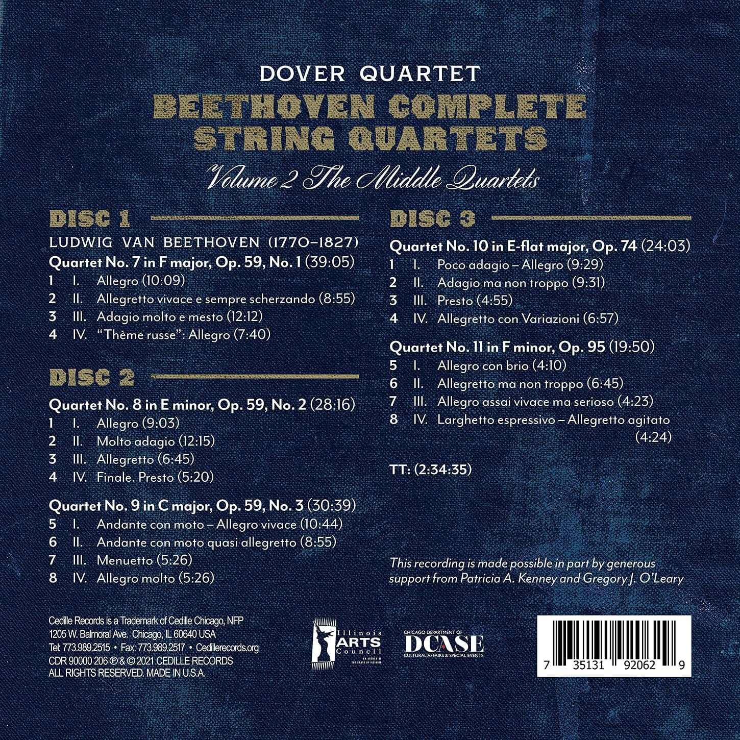 Dover Quartet 베토벤: 중기 현악 4중주 (Beethoven: The Middle Quartets)