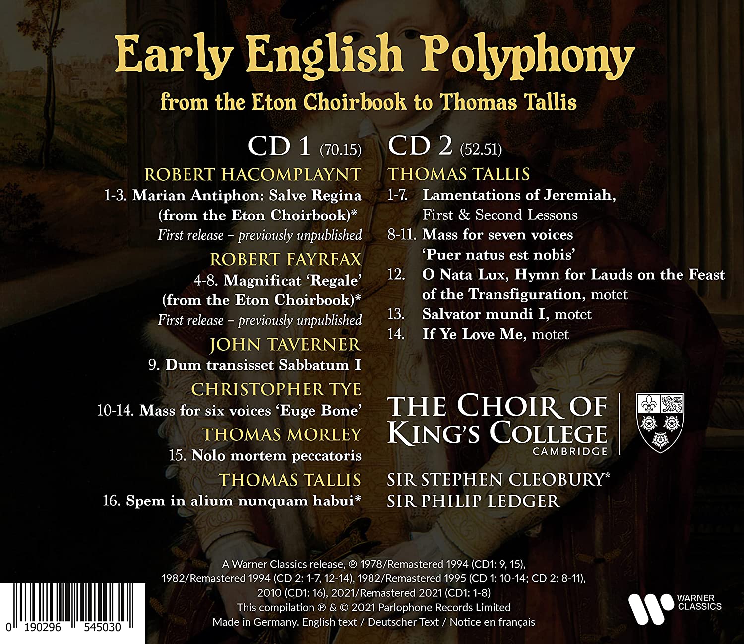 King's College Choir 영국의 초기 폴리포니 - 캠브리지 킹스 칼리지 합창단 (Early English Polyphony) 