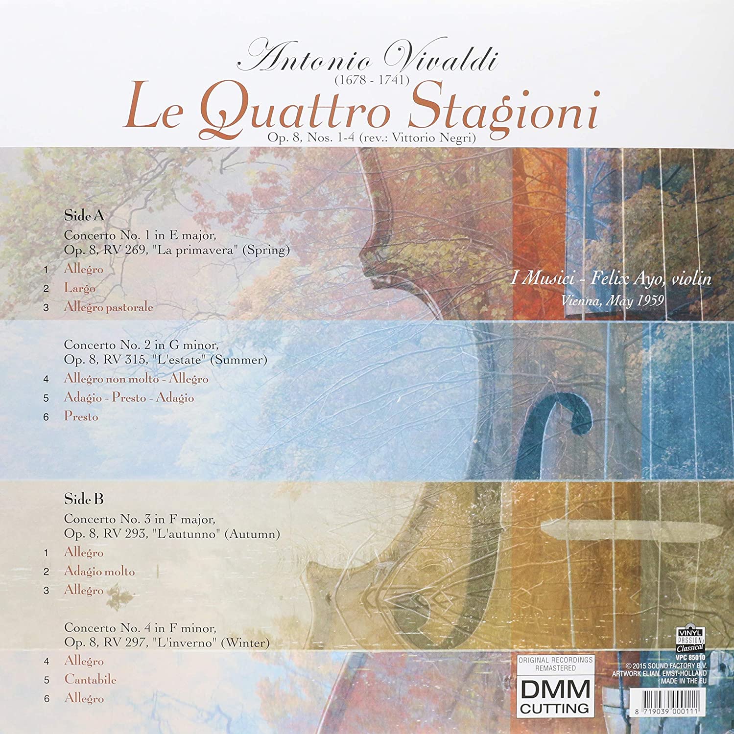 I Musici / Felix Ayo 비발디: 사계 (Vivaldi: The Four Seasons) [LP]
