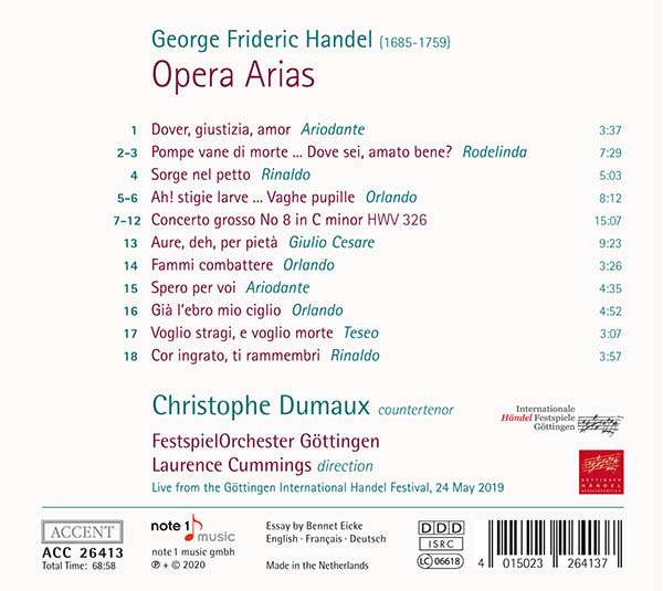 Christophe Dumaux 헨델: 오페라 아리아집 (Handel: Arias) 