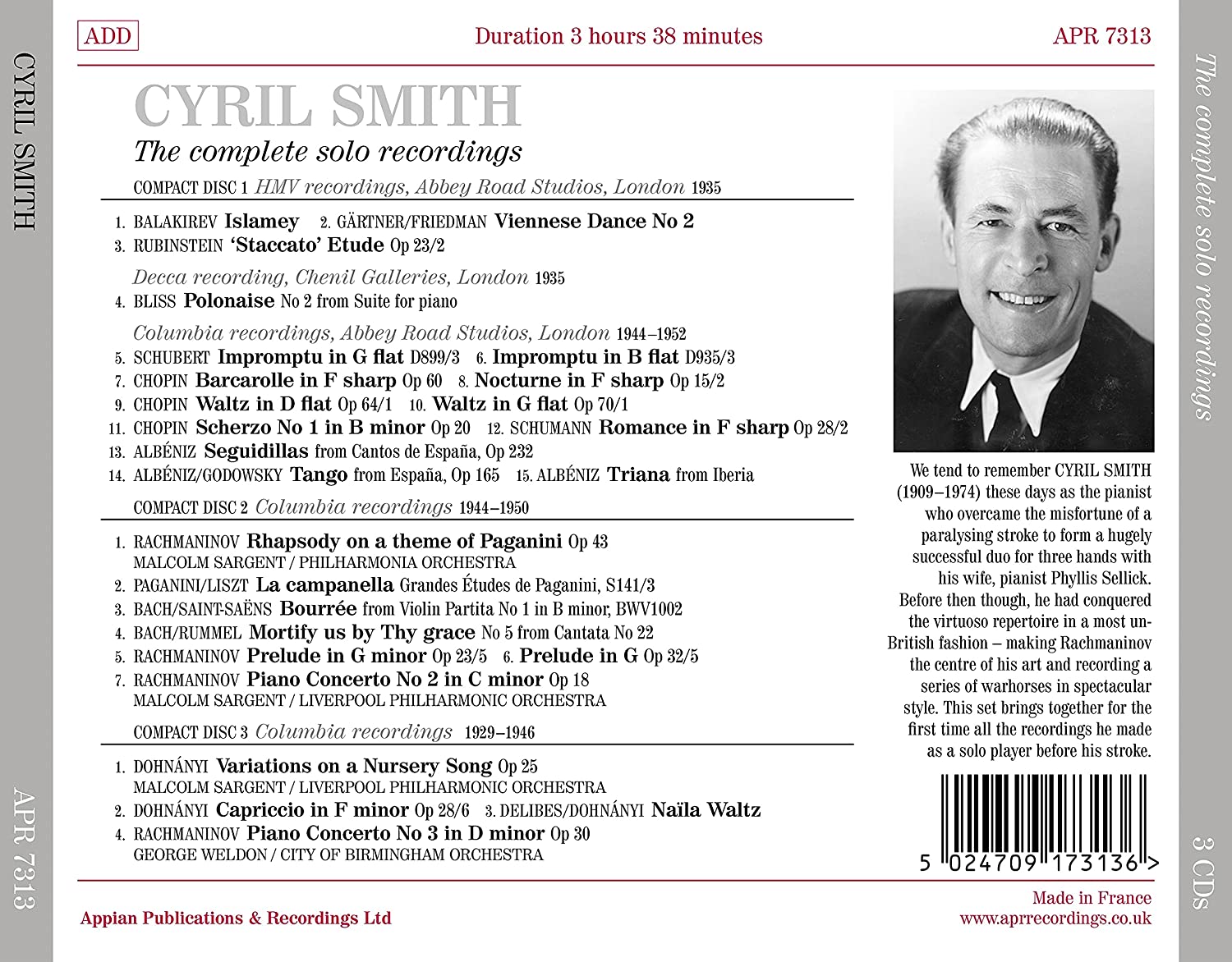 Cyril Smith 시릴 스미스 - 솔로 녹음집 (The Complete Solo Recordings) 