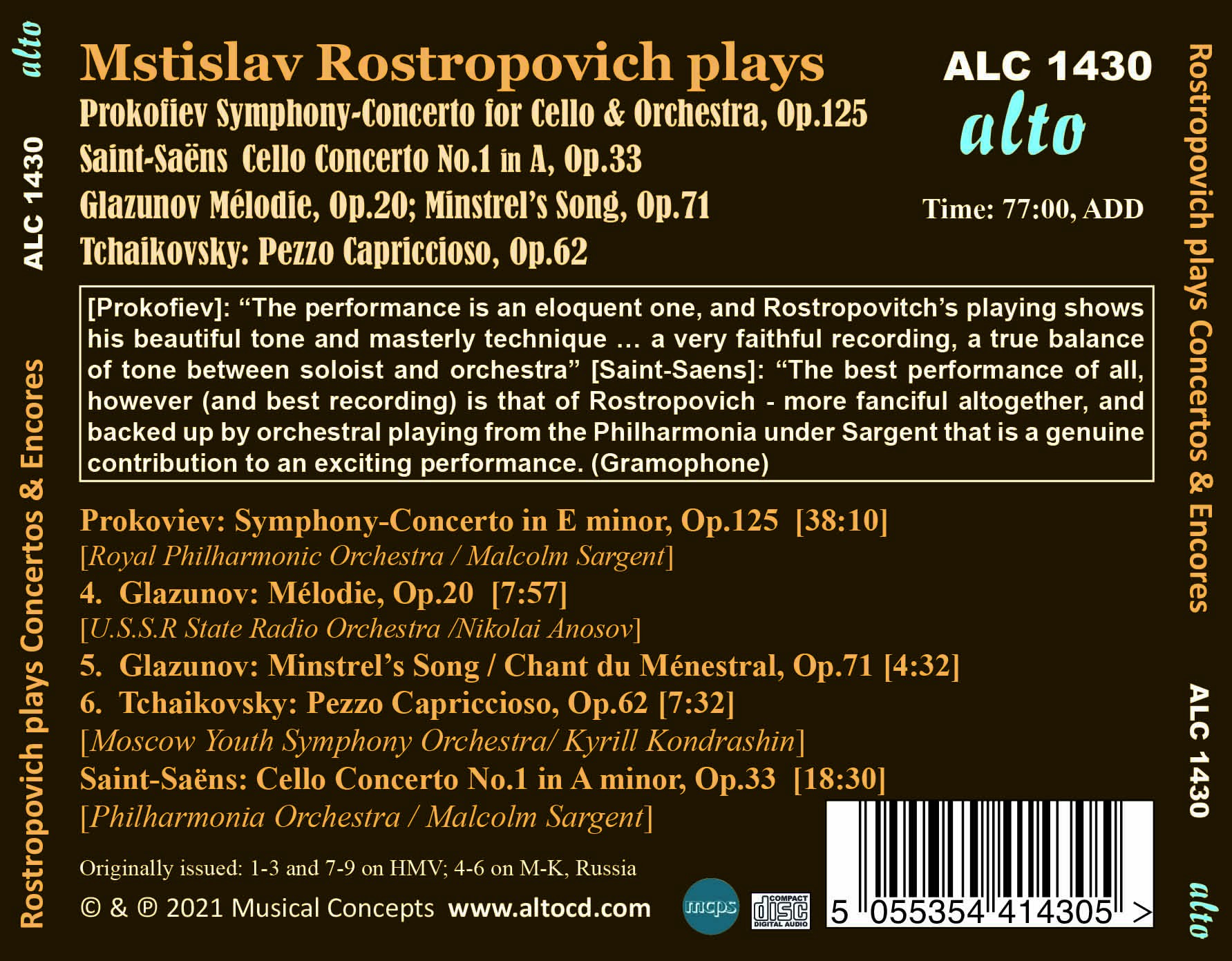 Mstislav Rostropovich 프로코피예프: 첼로 협주곡 / 생상스: 첼로 협주곡 1번 (Prokofiev: Symphony-Concerto Op.125 / Saint-Saens: Op.33) 
