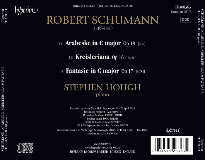 Stephen Hough 슈만: 크라이슬레리아나, 아라베스크, 환상곡 - 스티븐 허프 (Schumann: Kreisleriana Op.16, Arabeske Op.18, Fantasie Op.17) 