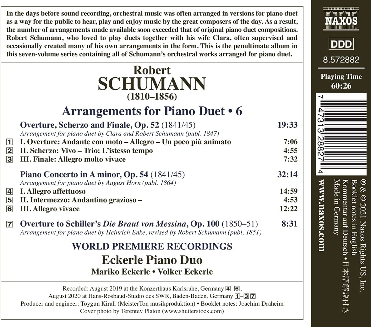 Eckerle Piano Duo 슈만: 피아노 이중주를 위한 편곡 6집 (Schumann: Arrangements for Piano Duet Vol. 6)