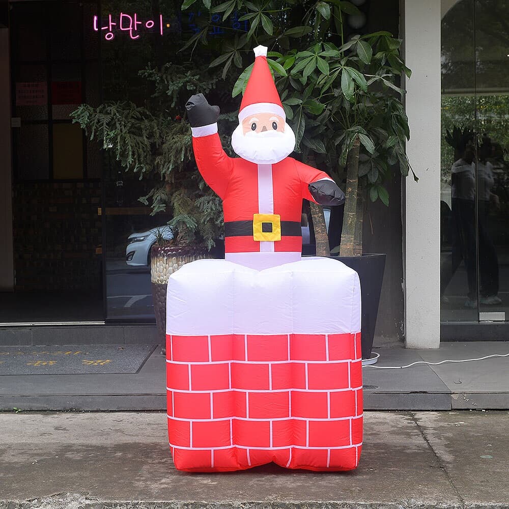 160cm 에어벌룬 대형 굴뚝속 산타 움직이는 산타인형